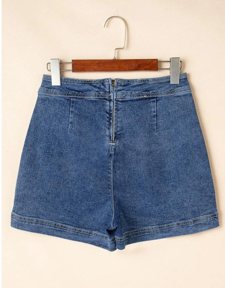 Ashleigh Blue Faux Wrapped Mini Denim Skort