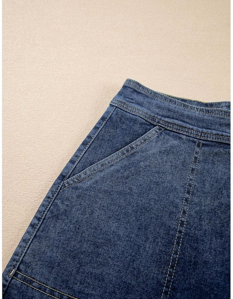 Ashleigh Blue Faux Wrapped Mini Denim Skort