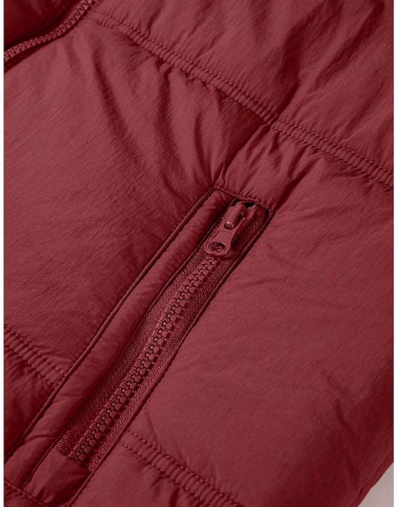 Clay Zip-up Side Pockets Hooded Puffer Vest