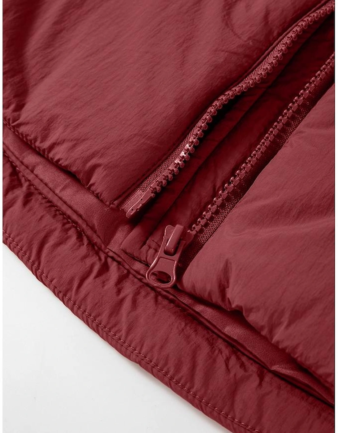 Clay Zip-up Side Pockets Hooded Puffer Vest, 15 of 14