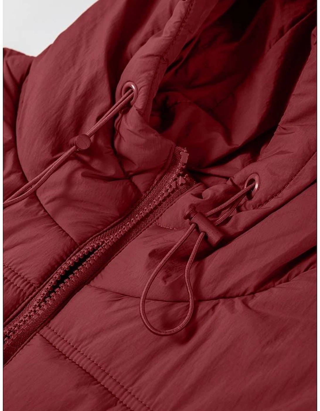 Clay Zip-up Side Pockets Hooded Puffer Vest