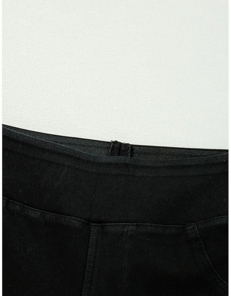 Black Solid Color High Waist Stretchy Slim Fit Jeggings