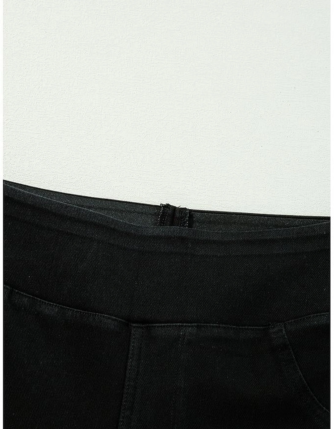 Black Solid Color High Waist Stretchy Slim Fit Jeggings