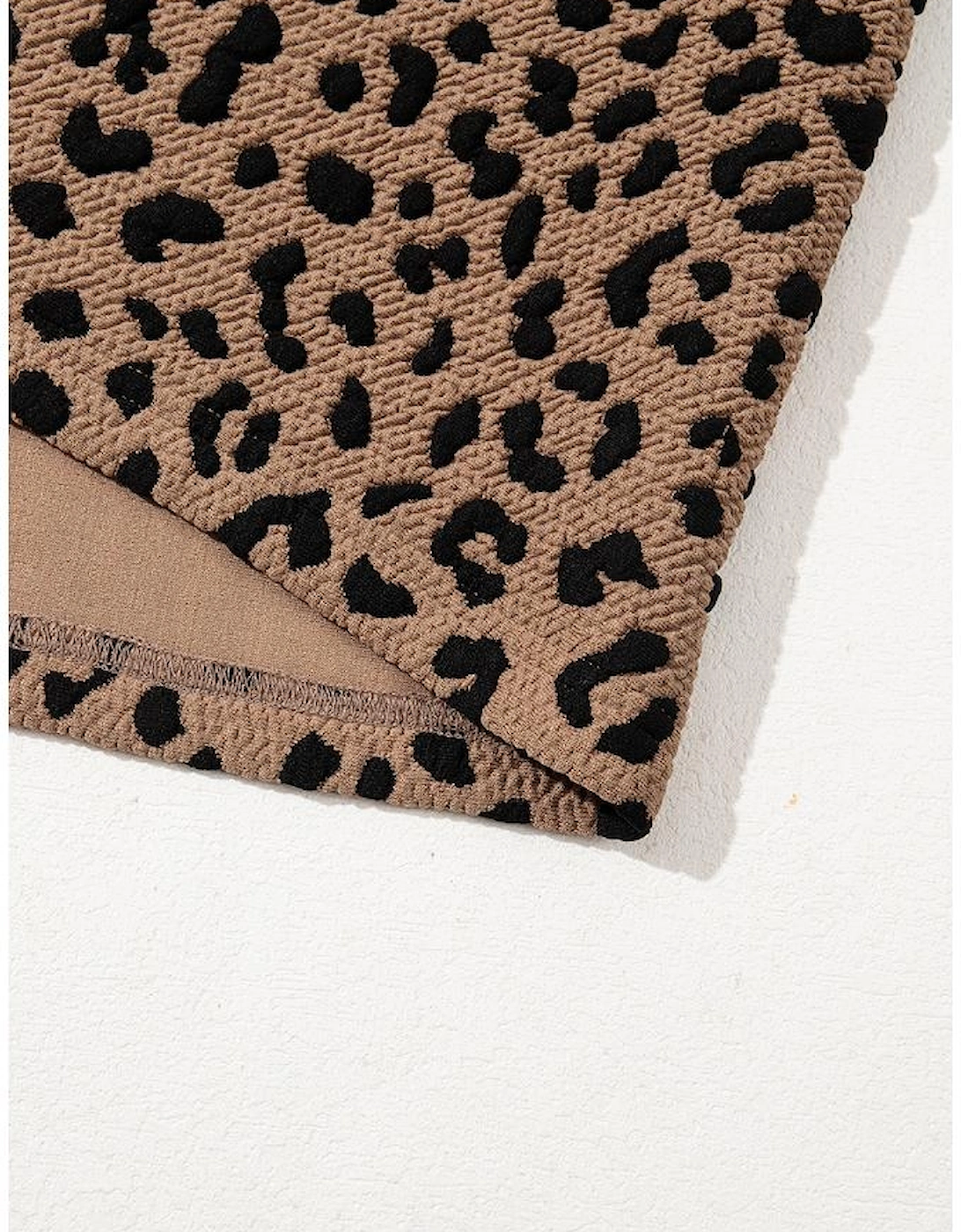 Khaki Leopard Print V Neck Sleeveless Collared Mini Dress, 14 of 13