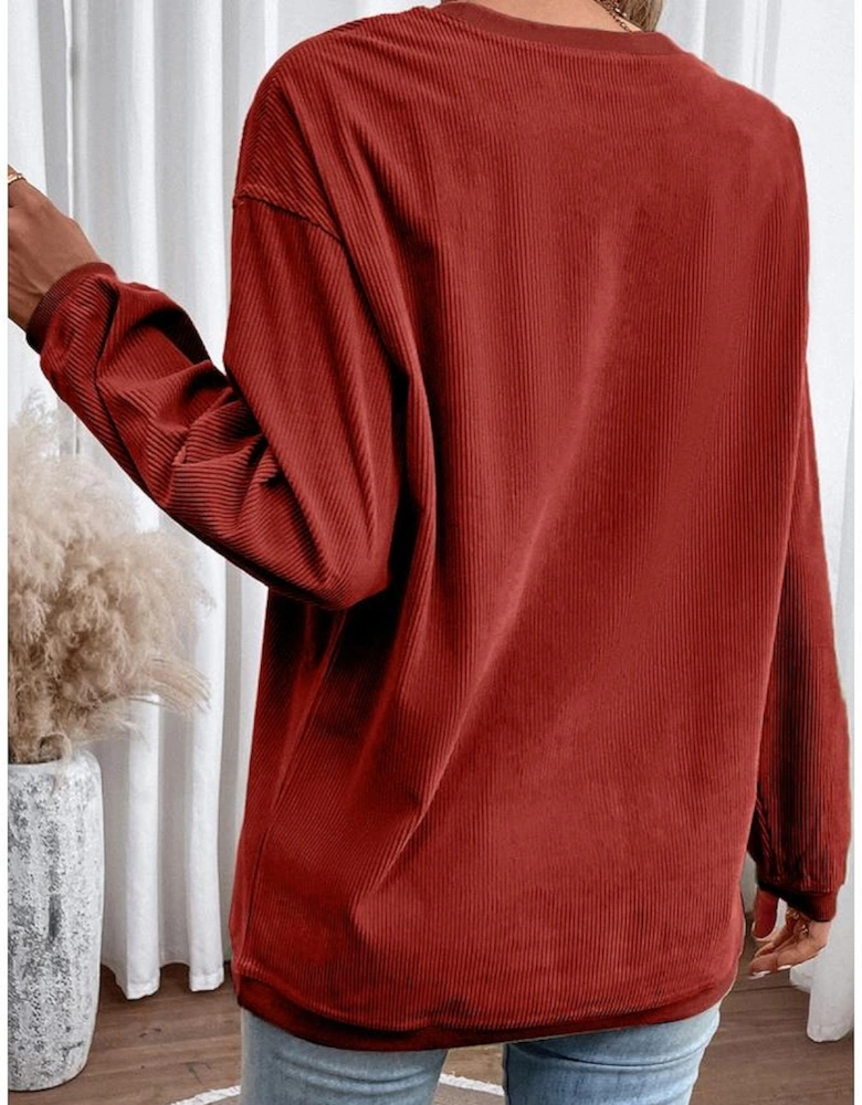 Racing Red MERRY Graphic Corded Christmas Sweatshirt