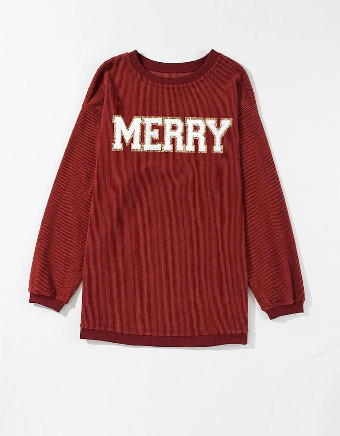 Racing Red MERRY Graphic Corded Christmas Sweatshirt