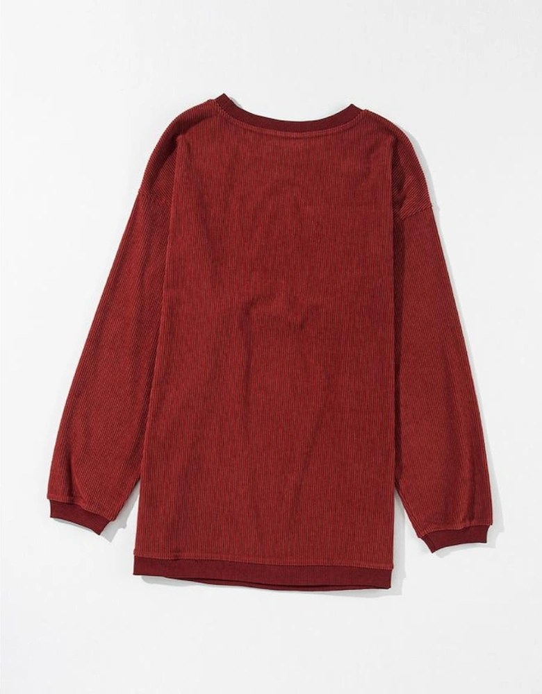 Racing Red MERRY Graphic Corded Christmas Sweatshirt