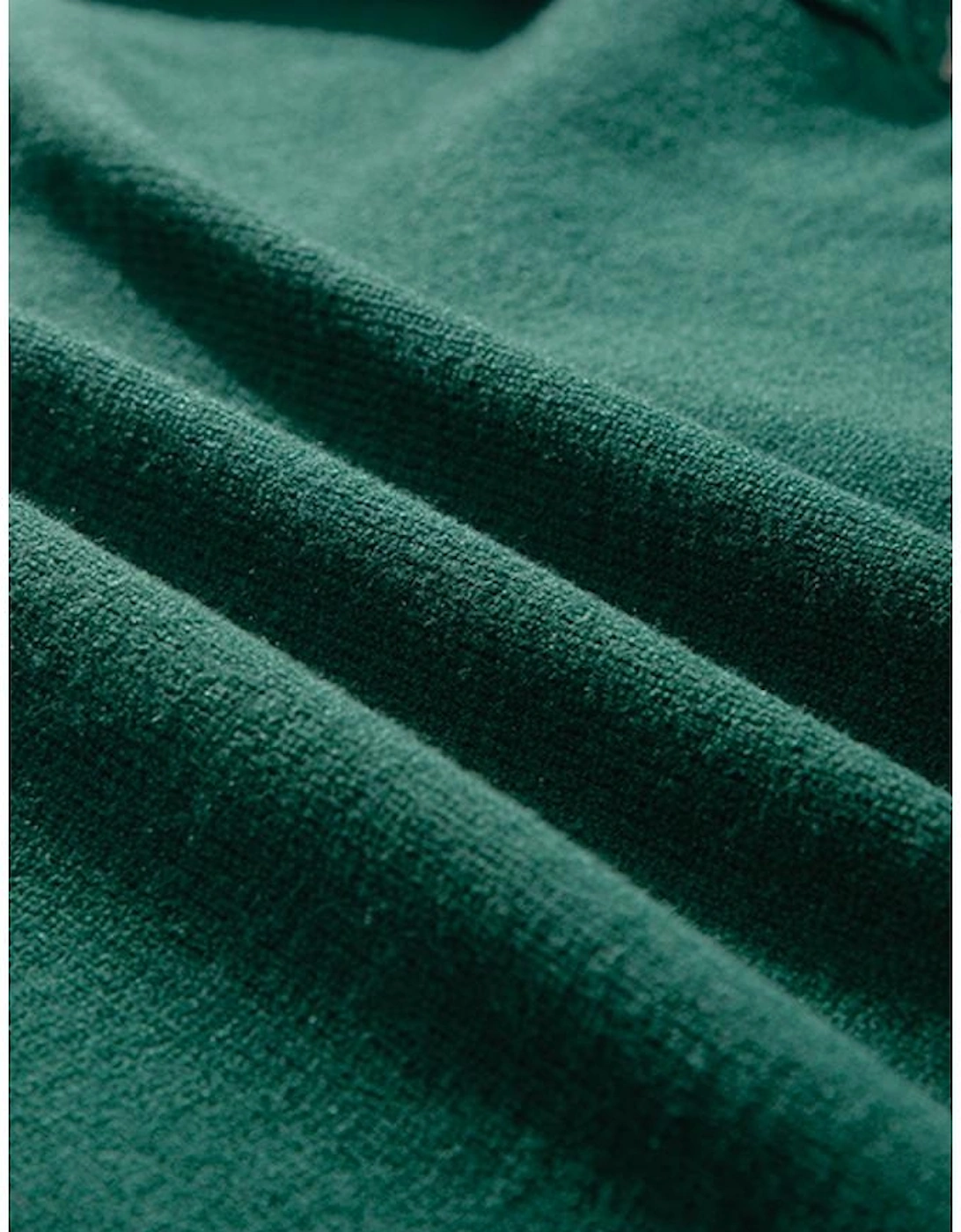 Blackish Green Colorblock Striped Trim Drop Shoulder Sweater