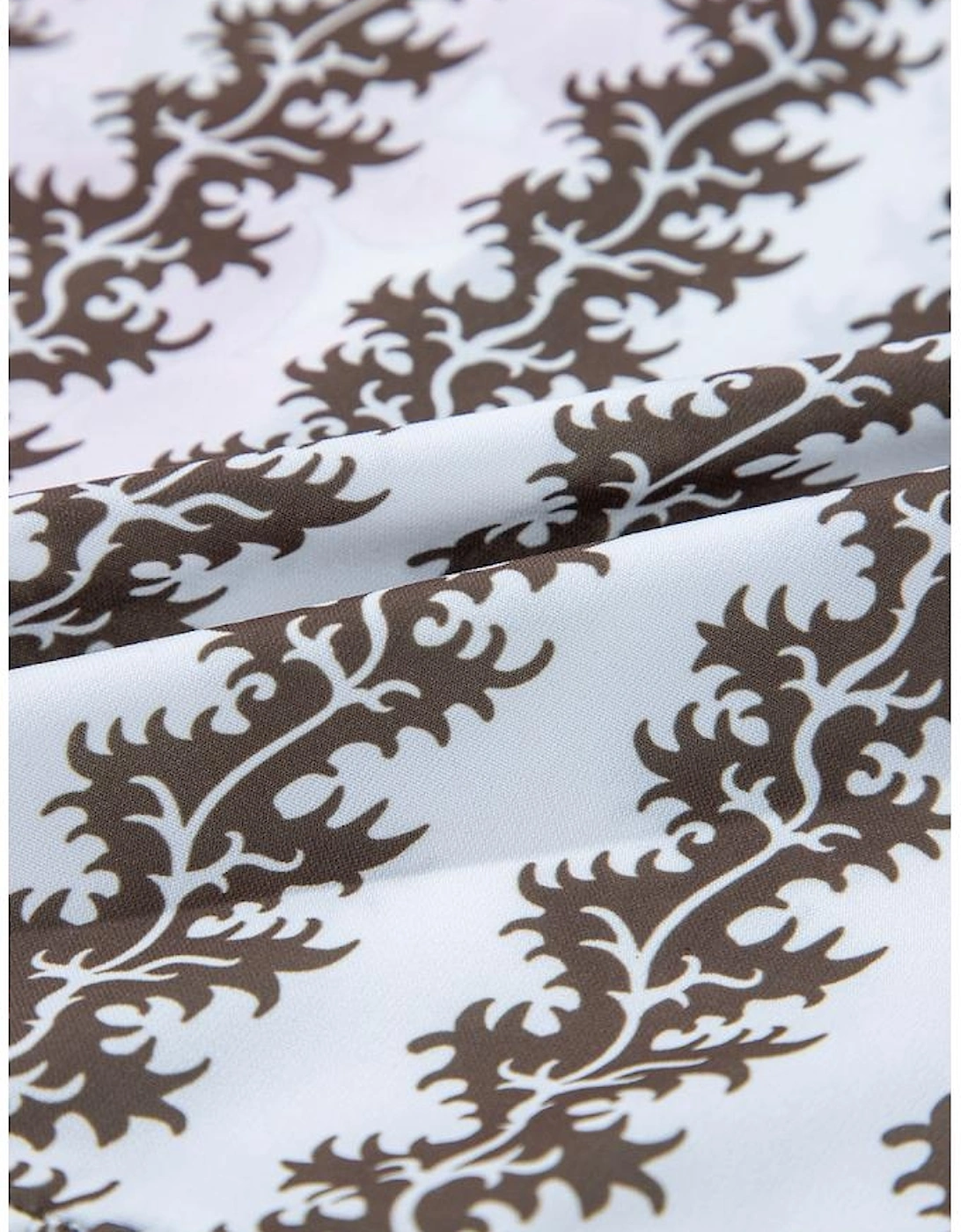 Black Contrast Floral V Neck Printed Bracelet Sleeve Dress