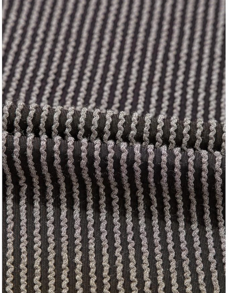 Carbon Grey Corded V Neck Plus Size T Shirt Dress with Pockets