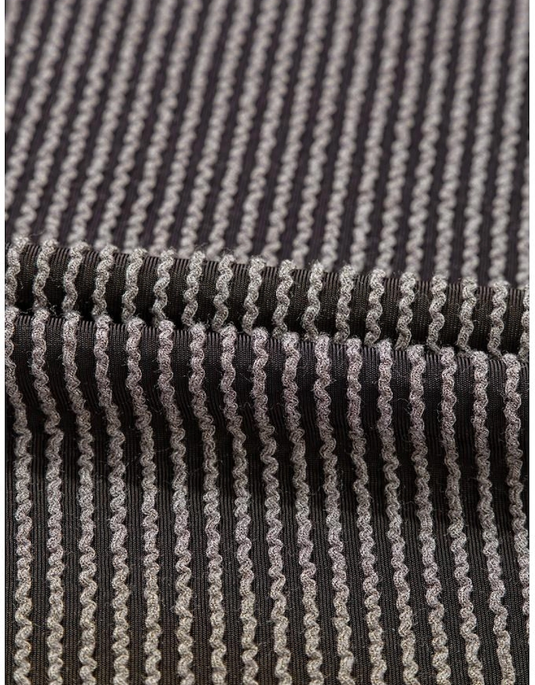 Carbon Grey Corded V Neck Plus Size T Shirt Dress with Pockets