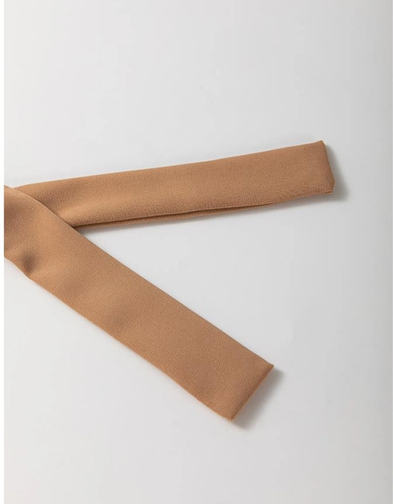 White Textured Bow Ties Front Bubble Hem Puff Short Sleeve Blouse