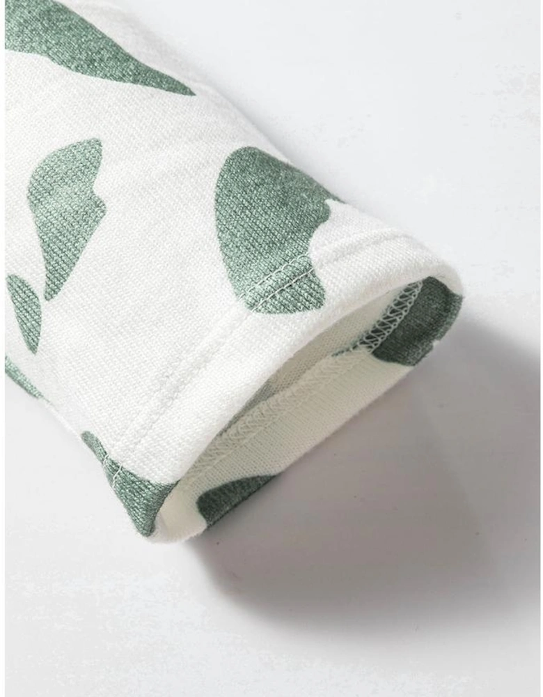 Beige Leopard Animal Print Long Sleeve and Pants Loungewear Set