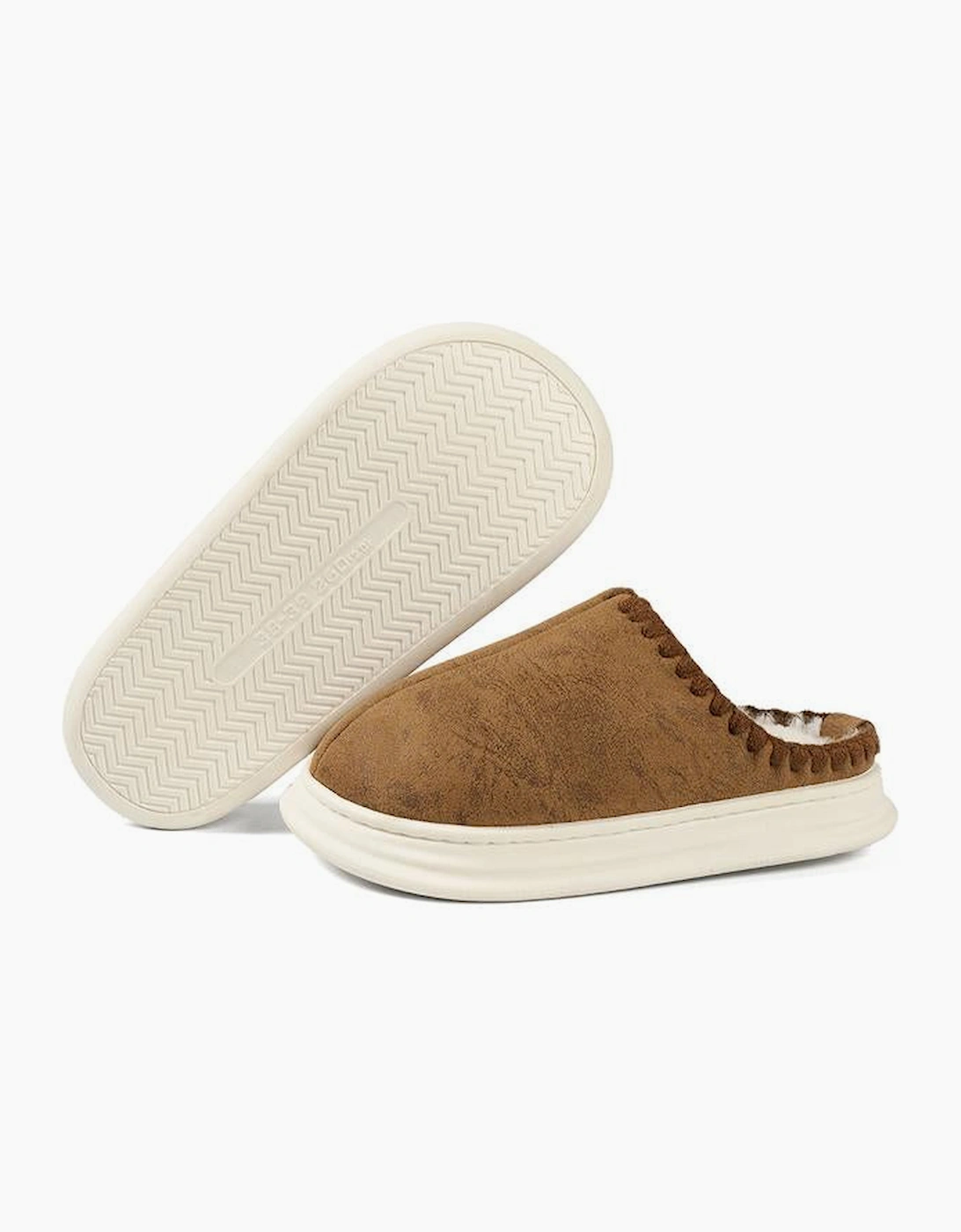 Chestnut Thick Sole Plush Lined Home Slippers