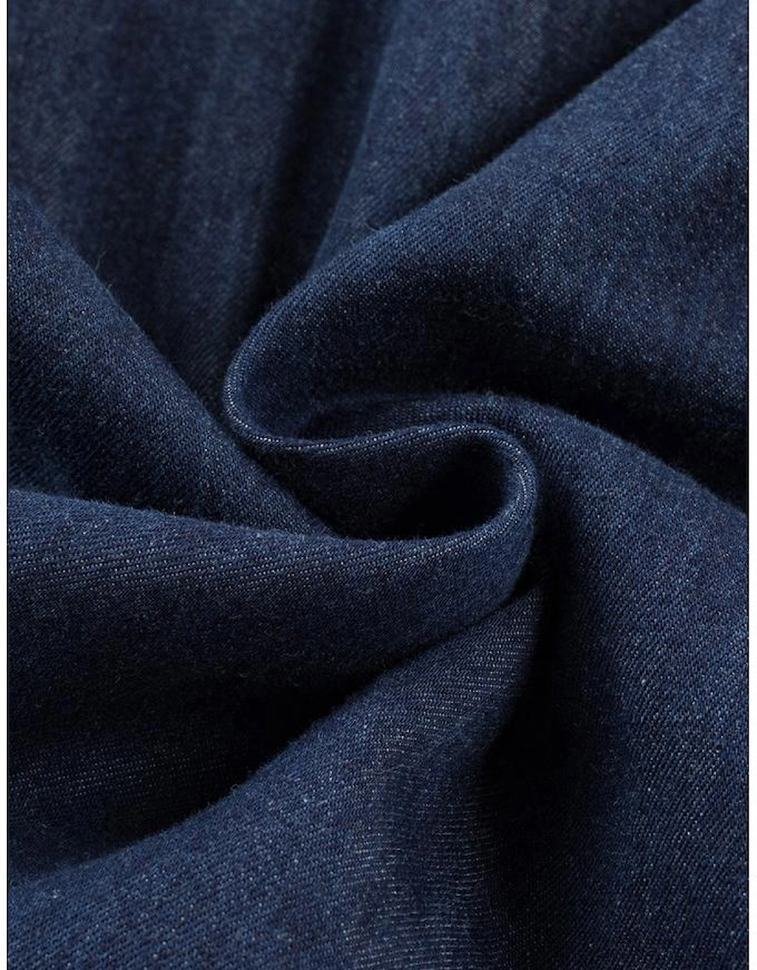 Real Teal Sleeveless Tiered Chambray Maxi Dress