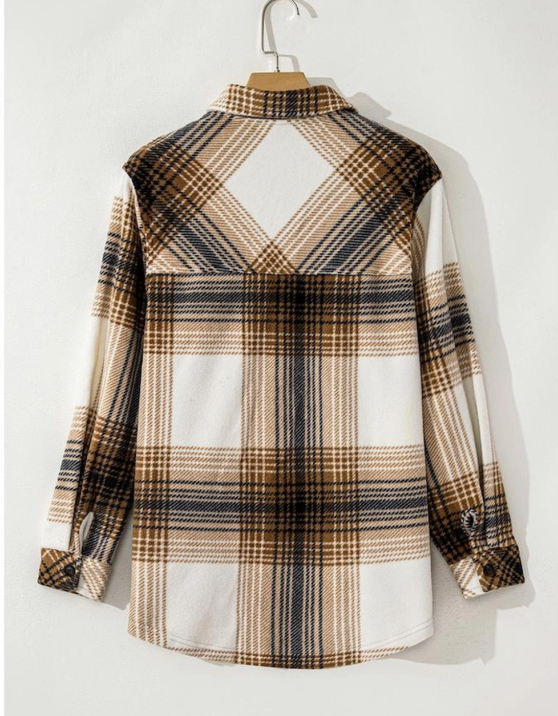 Multicolour Plaid Print Flap Pocket Button Up Shacket