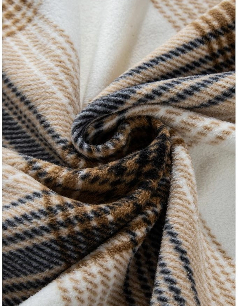 Multicolour Plaid Print Flap Pocket Button Up Shacket