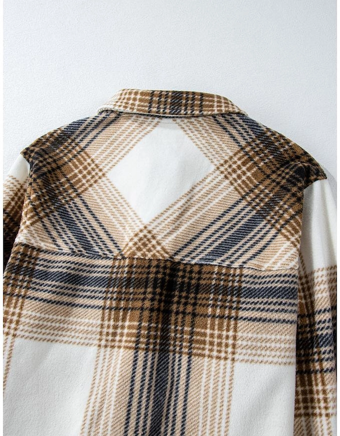 Multicolour Plaid Print Flap Pocket Button Up Shacket