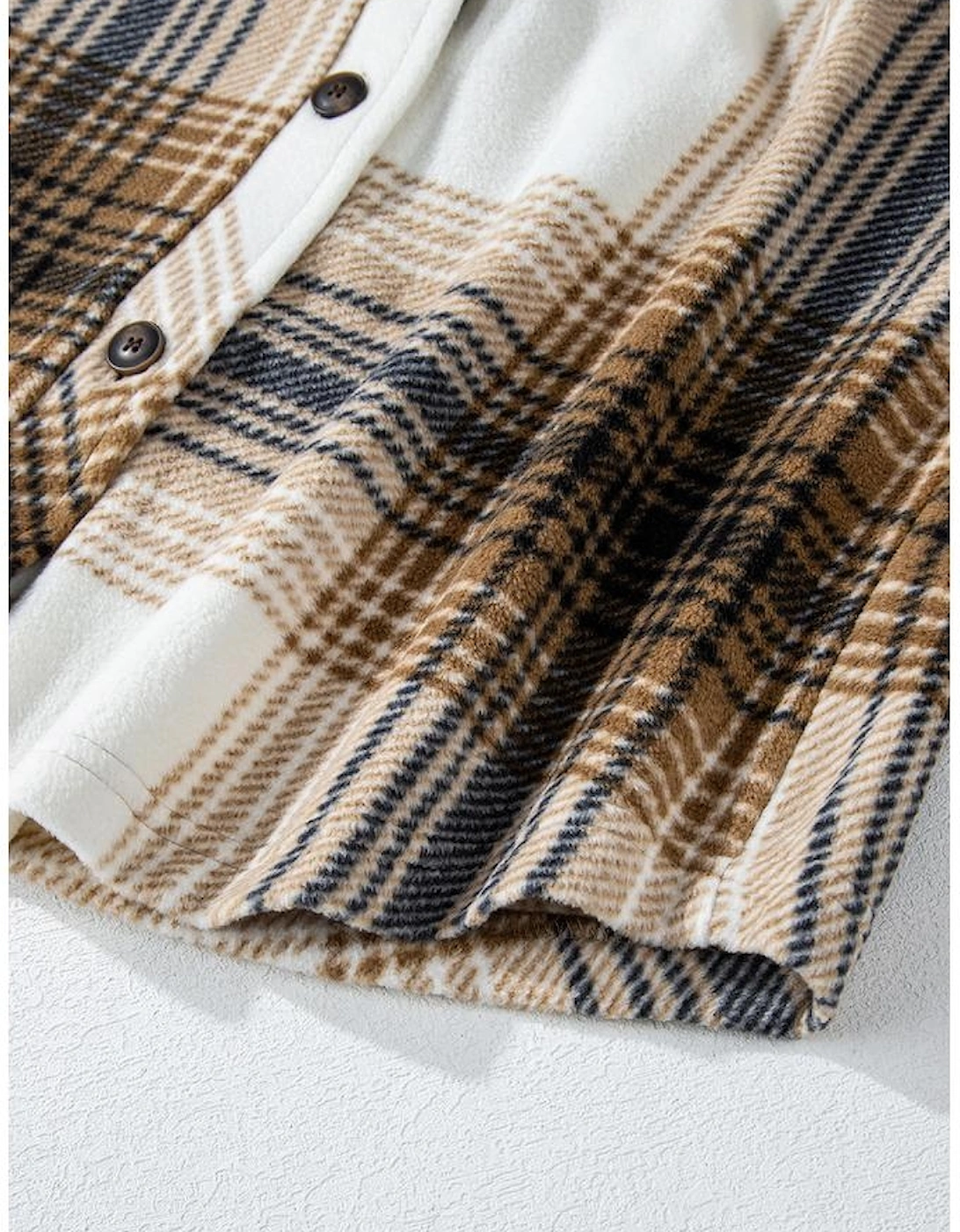 Multicolour Plaid Print Flap Pocket Button Up Shacket