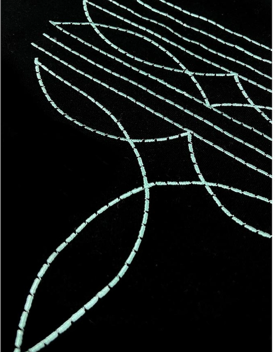 Black Western Fashion Geometric Embroidered T Shirt