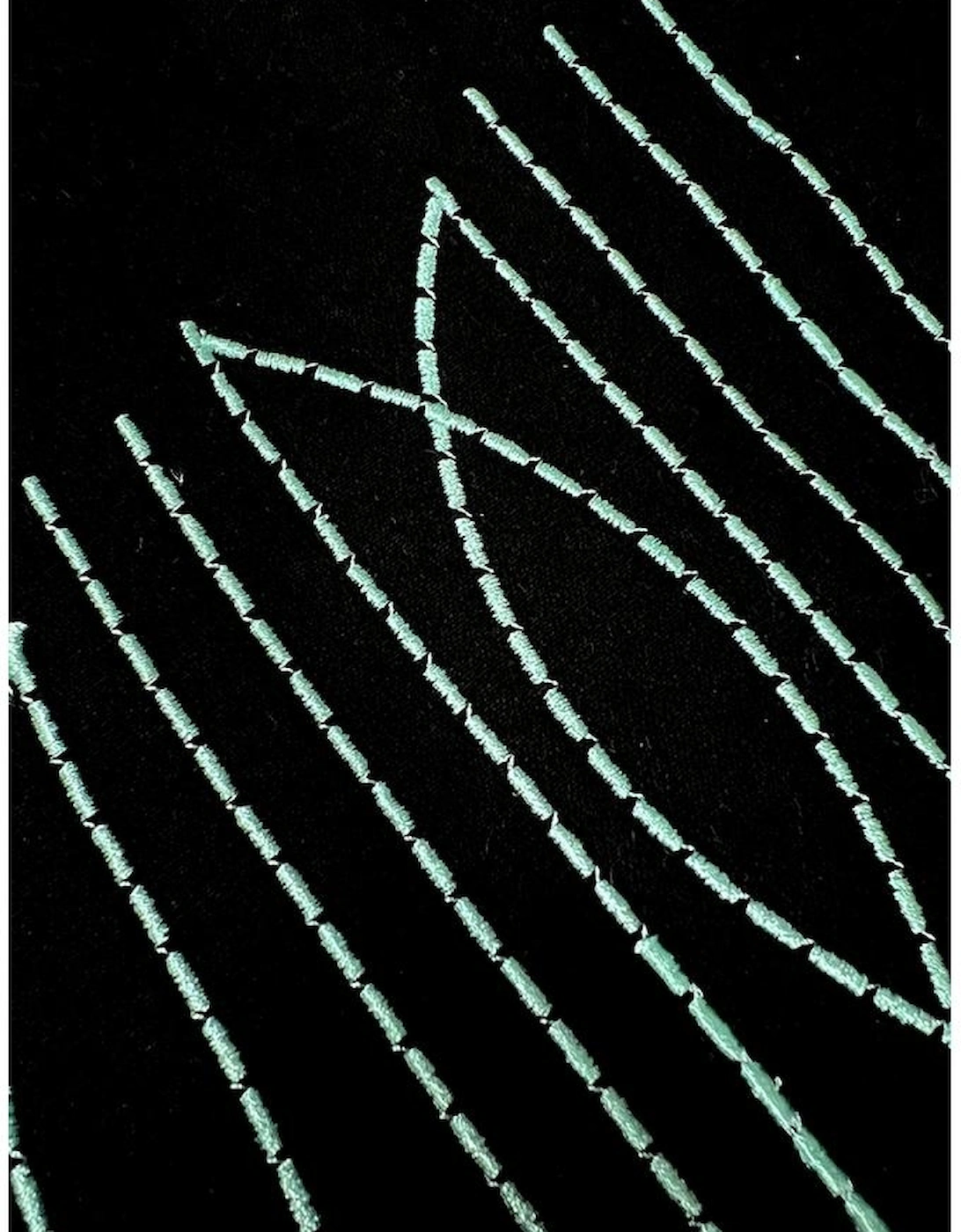 Black Western Fashion Geometric Embroidered T Shirt