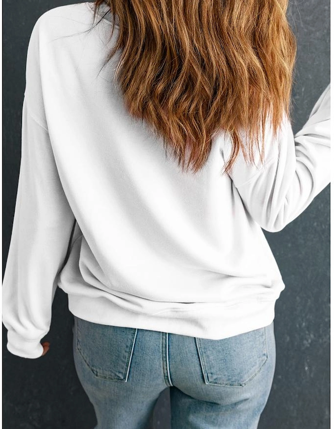 White BASEBALL SEASON Vintage Print Graphic Sweatshirt