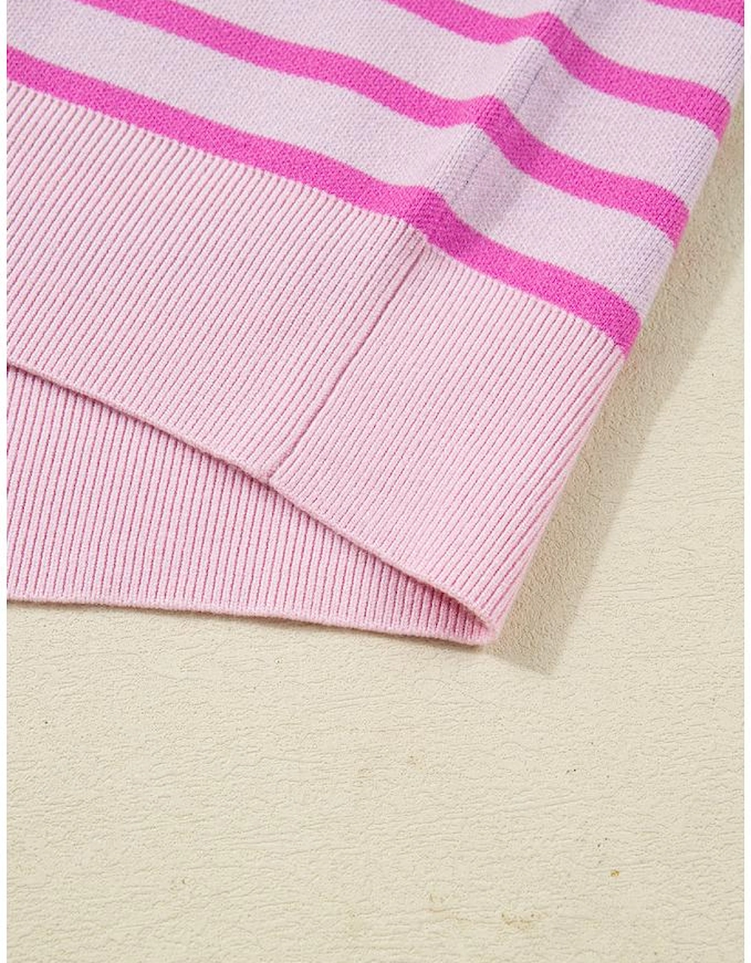 Sky Blue Stripe Colorblock Patchwork Plus Size Half Zip Sweater