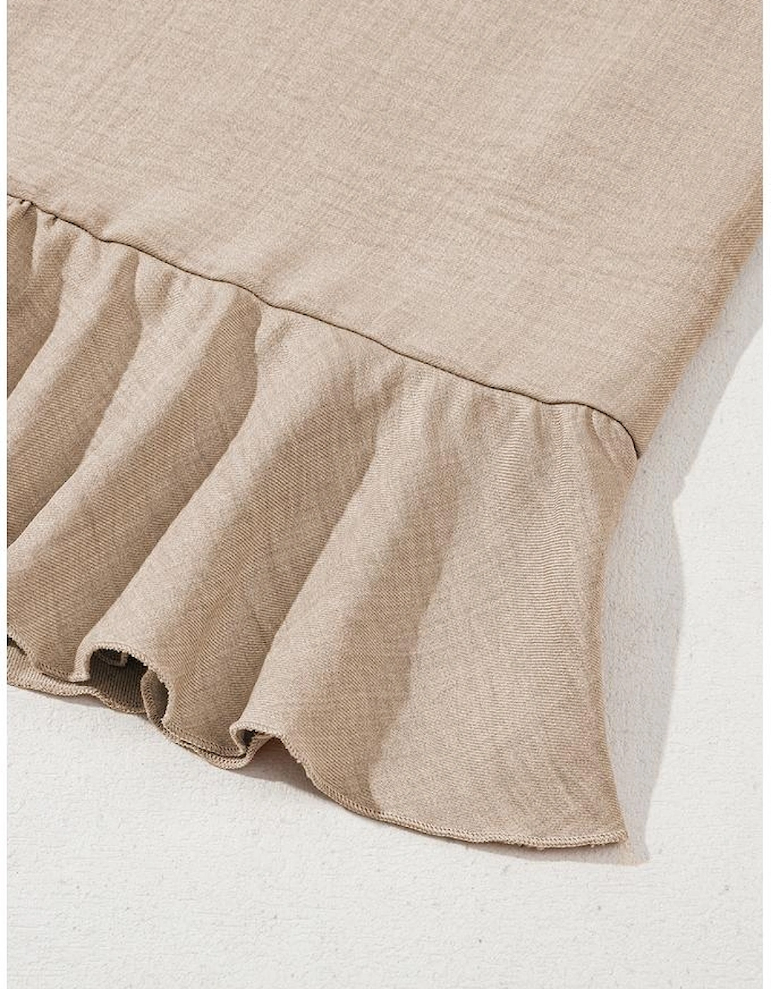 Smoke Gray Knot Scoop Back Ruffle Hem Sleeveless Mini Dress