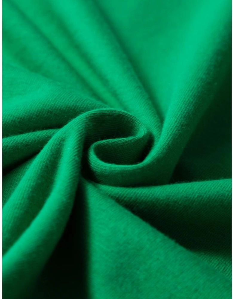 Bright Green Casual Plain Crew Neck Tee