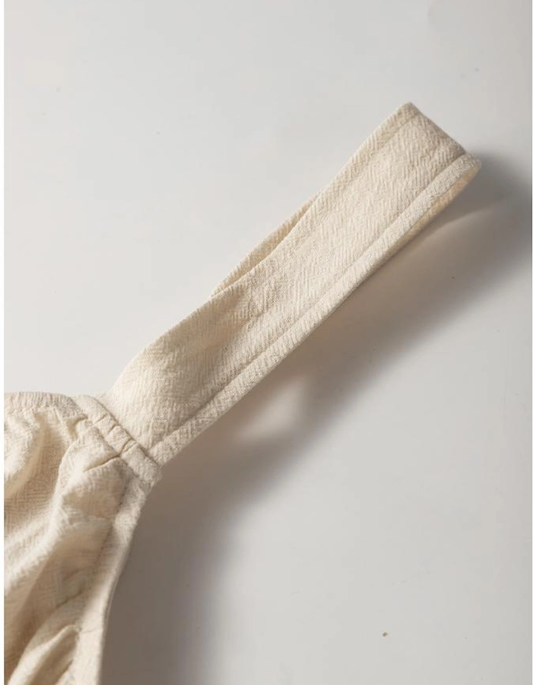 Beige Ruched High Waist Sleeveless Wide Leg Jumpsuit