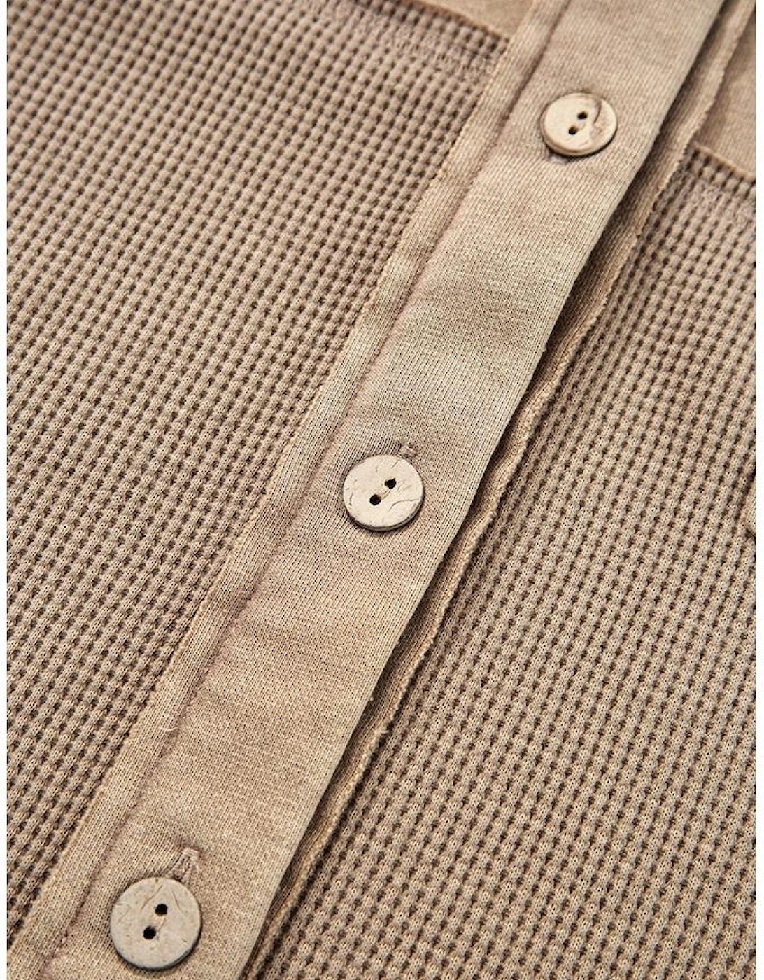 Goat Mineral Wash Textured Patchwork Loose Fit Shacket