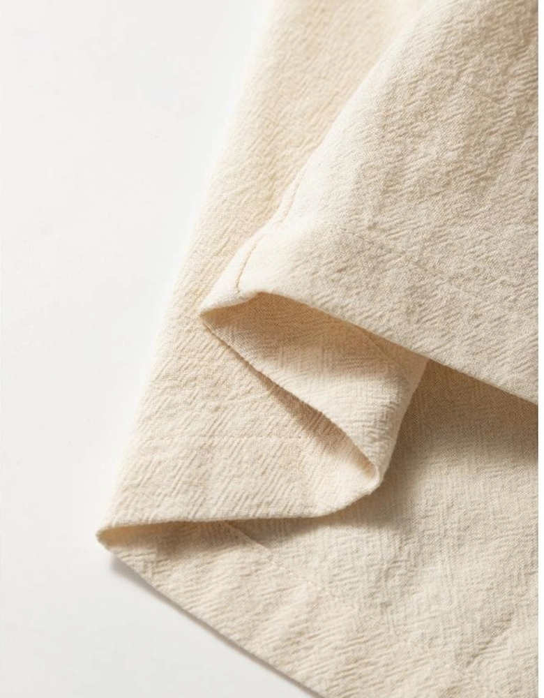 Beige Ruched High Waist Sleeveless Wide Leg Jumpsuit