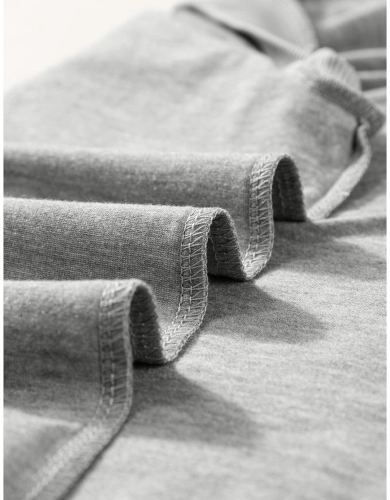 Gray Ribbed V Neck Tank