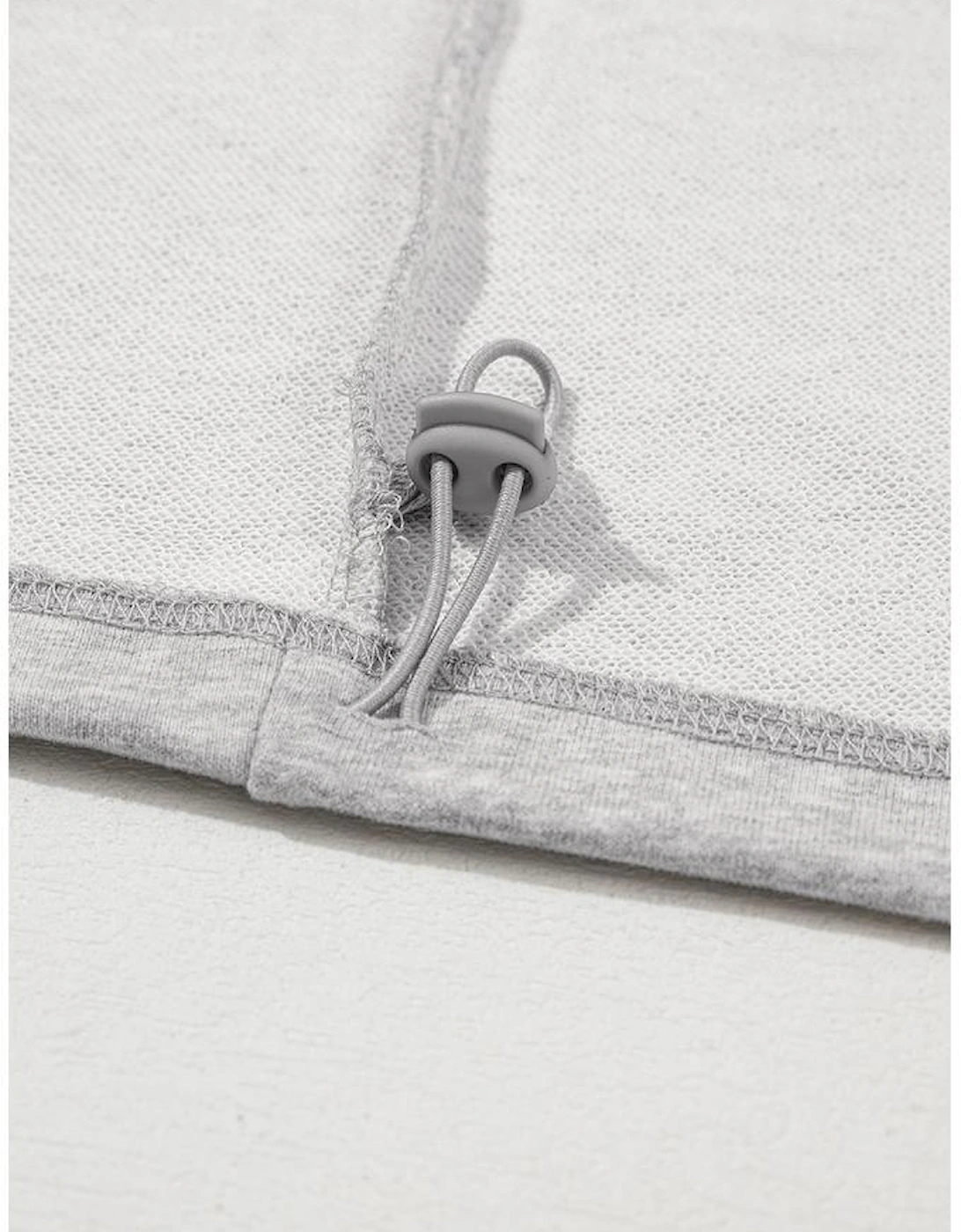 Light Grey Solid Kangaroo Pocket Half Zipper Oversized Hoodie