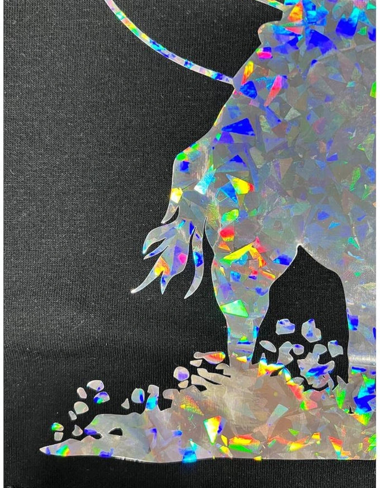 Black Laser Western Cowboy Graphic Crewneck Tee