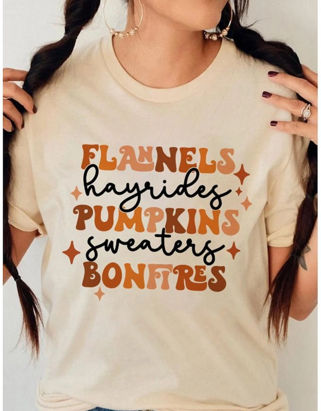 Khaki Flannels Hayrides Pumpkins Sweaters Bonfires Tee