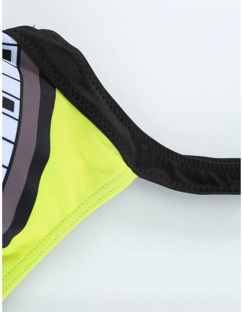 Yellow Tribal Print One Piece Swimsuit