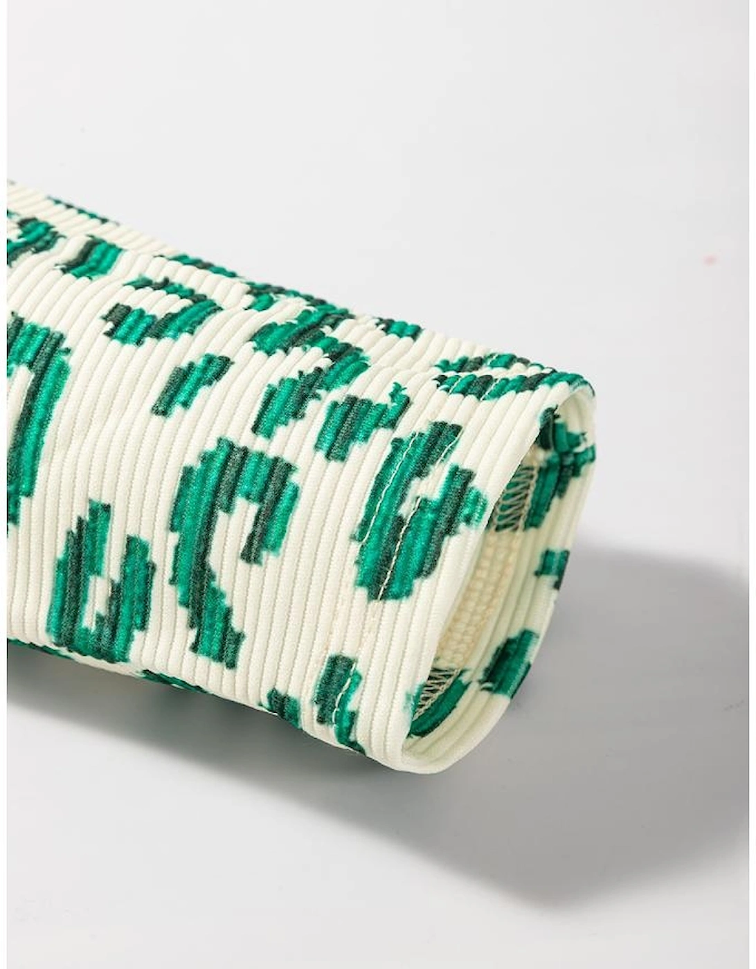 Blackish Green Leopard Print Mock Neck Puff Sleeve Top