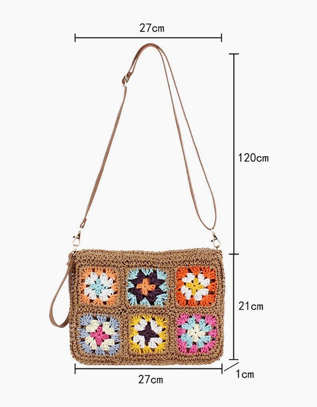 Chestnut Flower Straw Woven Single Shoulder Bag, 8 of 7