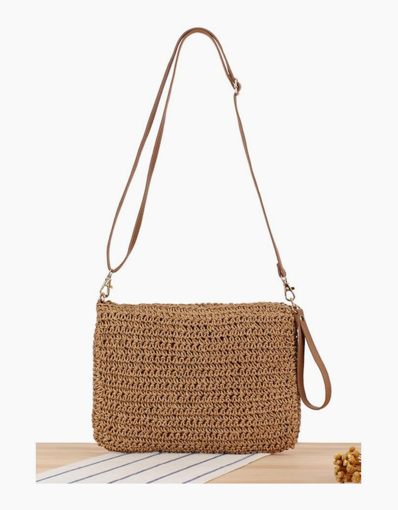 Chestnut Flower Straw Woven Single Shoulder Bag