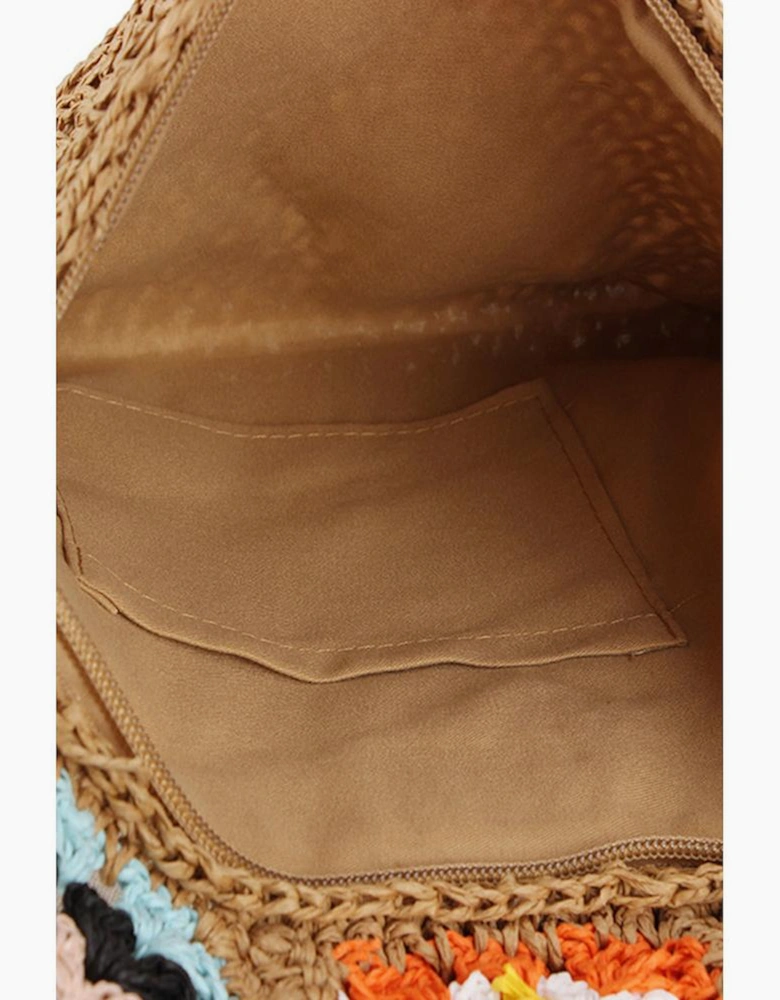 Chestnut Flower Straw Woven Single Shoulder Bag