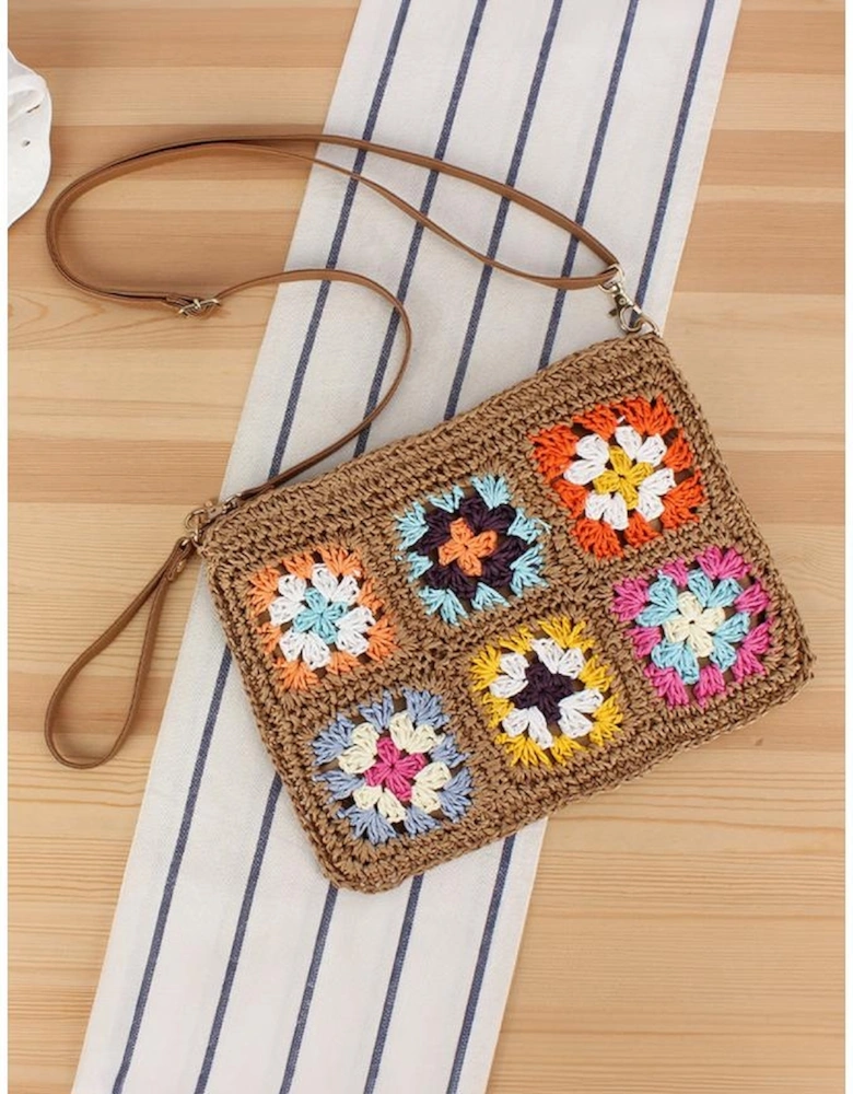 Chestnut Flower Straw Woven Single Shoulder Bag