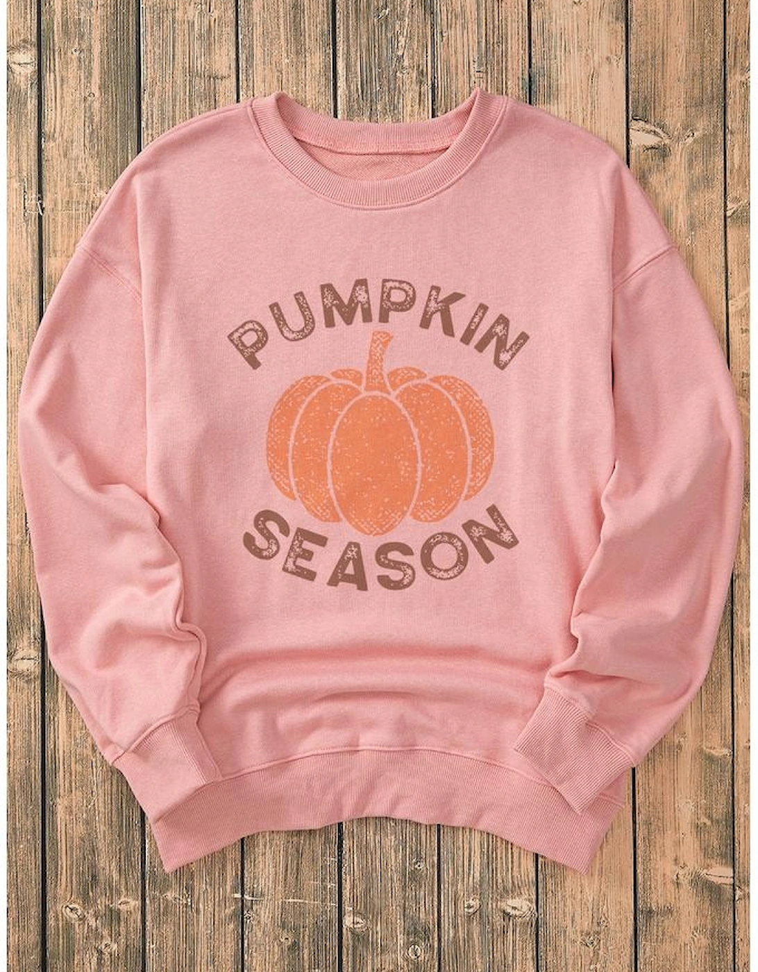 Pink PUMPKIN SEASON Crew Neck Drop Shoulder Sweatshirt, 6 of 5