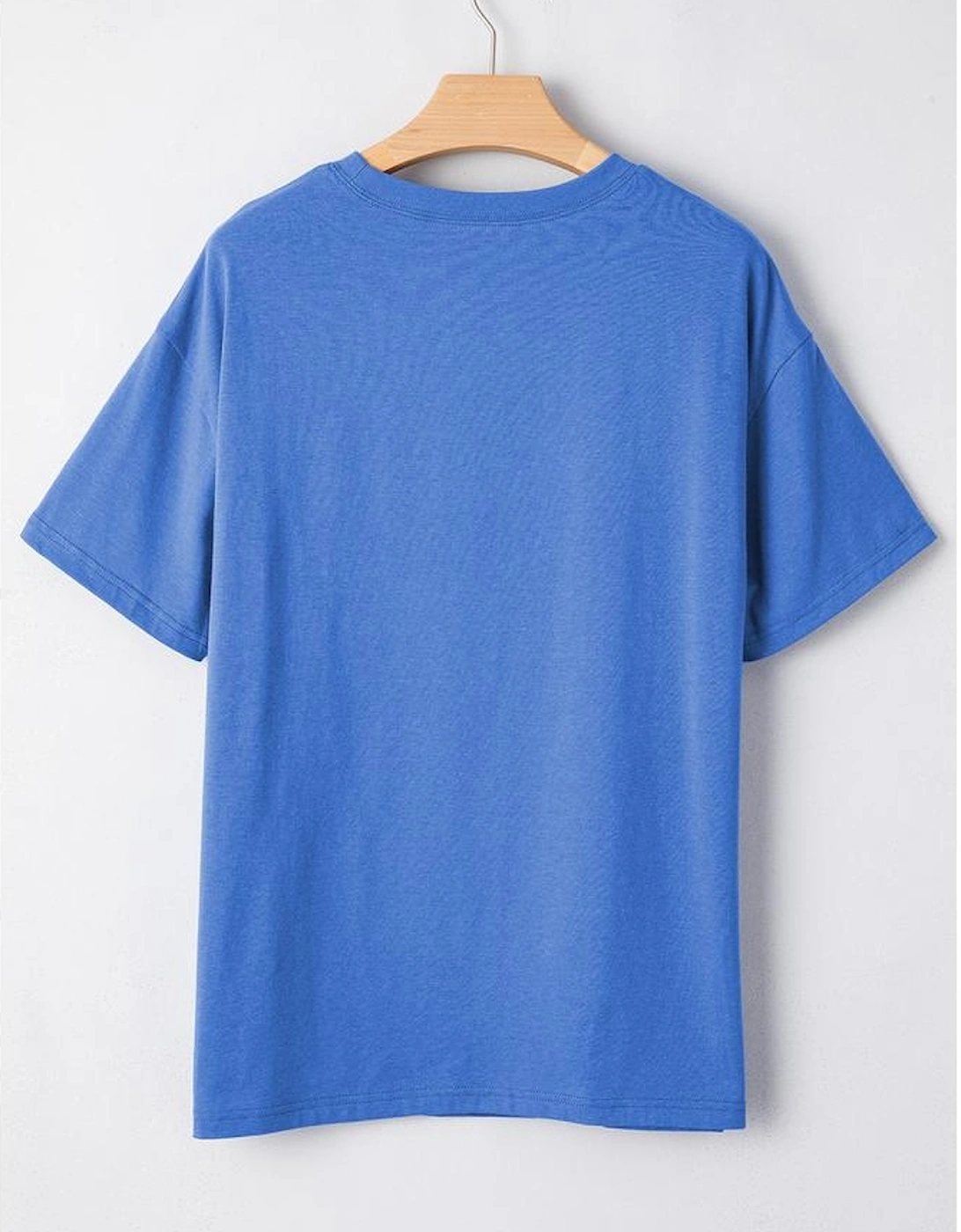 Sky Blue Vintage MOTHERHOOD Letter Graphic T Shirt