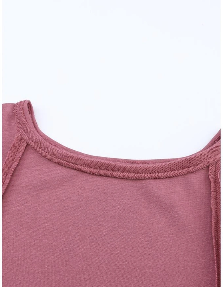 Azura Exchange Exposed Seam Drop Shoulder Raw Hem Oversized Sweatshirt