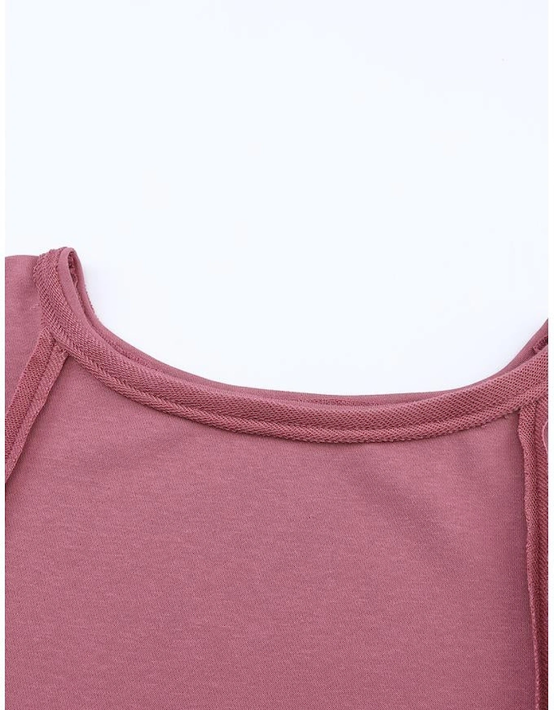 Azura Exchange Exposed Seam Drop Shoulder Raw Hem Oversized Sweatshirt