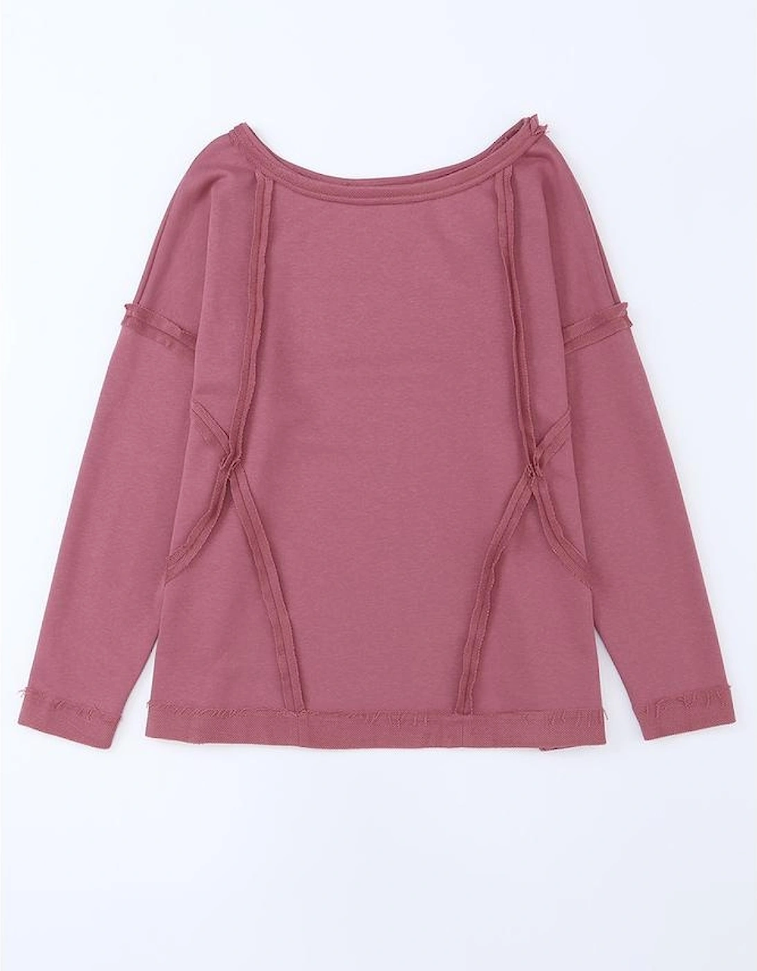 Azura Exchange Exposed Seam Drop Shoulder Raw Hem Oversized Sweatshirt