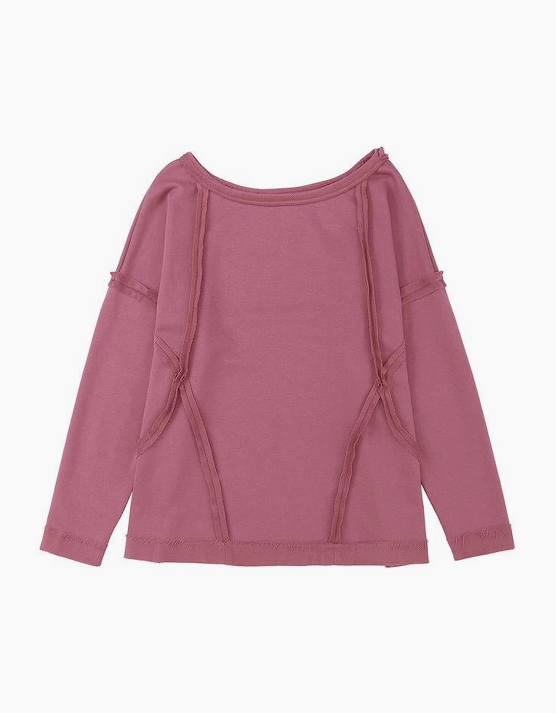 Azura Exchange Exposed Seam Drop Shoulder Raw Hem Oversized Sweatshirt
