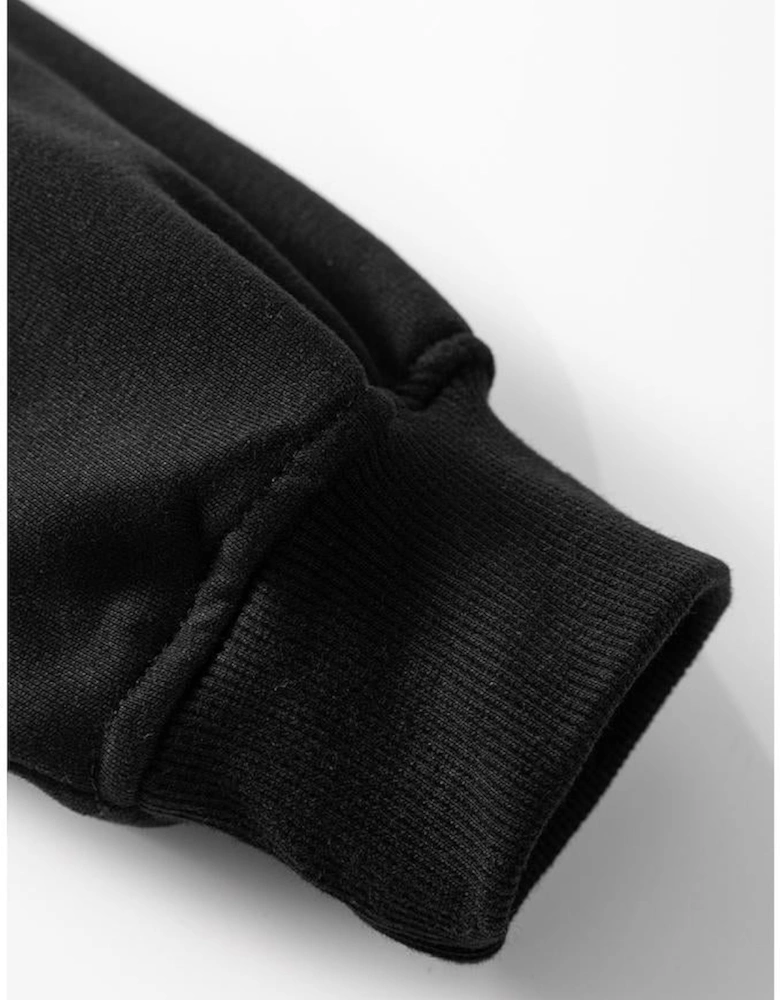 Black Solid Color High Low Pullover and Skinny Pants Set