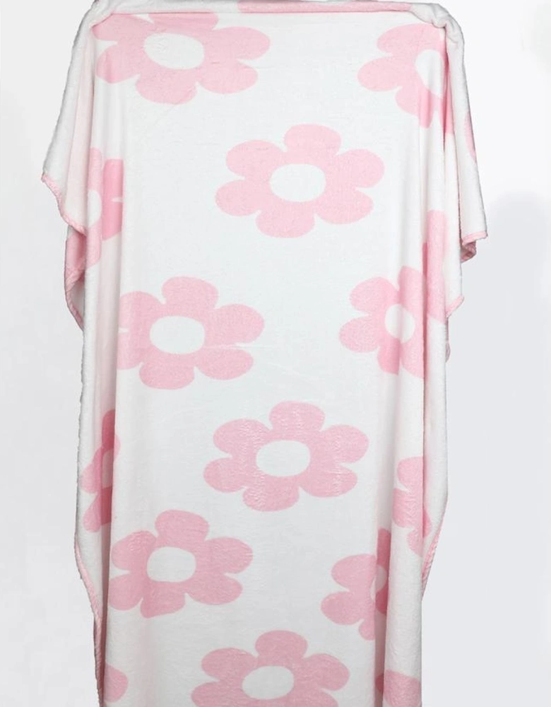 Pink Floral Pattern Square Blanket 76*63cm